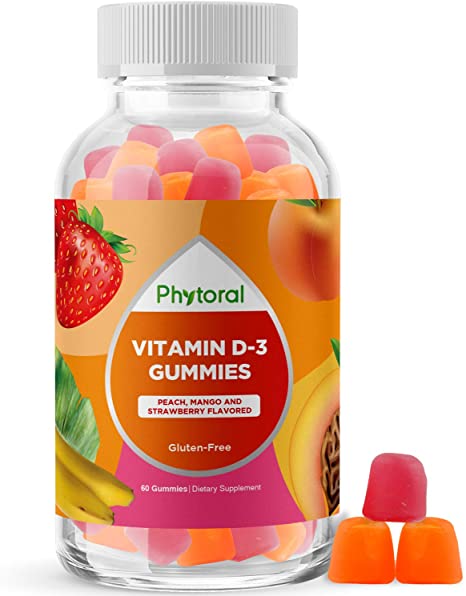 Chewable Vitamin D Gummies for Adults - Pure Vitamin D3 2000IU Immune Support Adult Gummy Vitamins - Chewable Vitamin D3 Gummies for Bone Strength Immunity Support Heart Health and Mood Support