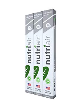 Nutriair B-Complex B12 Inhaler - Nutritional Aromatherapy Pen with CoQ10 – Essential B Vitamin/Energy Supplement - B12, B6, B2, B1 - Nicotine Free, Great Tasting Flavor with No Calories - (3 Pack)