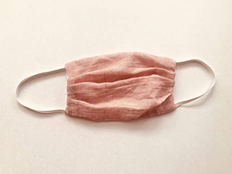 Fashion Face Mask Washable Reusable Made in USA (Pink Linen)