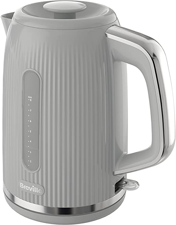 Breville Bold Ice Grey Electric Kettle | 1.7L | 3kW Fast Boil | Grey & Silver Chrome [VKT222]