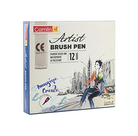 Camlin Artist Brush Pen Set - Pack of 12 (White)