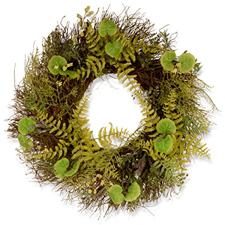 National Tree 24 Inch Garden Accents Fern and Lavender Wreath (GAFL30-24WGL)