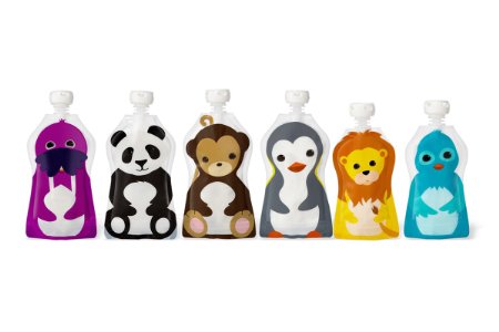 Squooshi Reusable Food Pouch - Assorted Sizes - 6 ct