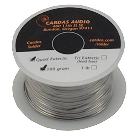 Cardas Soldering Wire Quad Eutectic Silver Solder with rosin flux 1/4 lbs (110g)