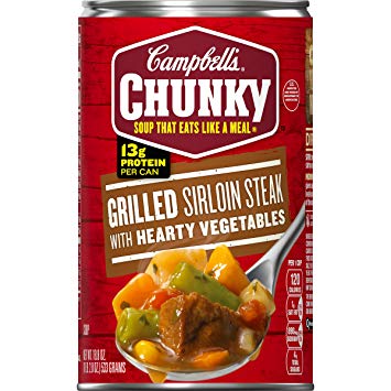 Campbell's Chunky Grilled Sirloin Steak & Hearty Vegetables Soup, 18.8 oz. Can