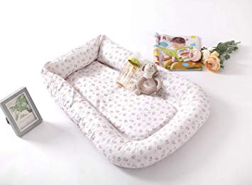 Little Grape Land Baby Lounger and Newborn Nest Sharing Co Sleeping Baby Revisible Bassinet,100% Cotton Premium Quality Crib Mattress for Bedroom and Travel.Size 35.5x25.5in,Perfect for 0-26Months.