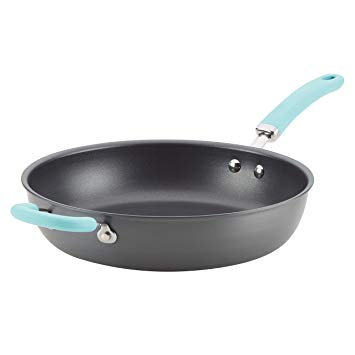 Rachael Ray 81132 Create Delicious Deep Hard Anodized Nonstick Frying Pan / Fry Pan / Hard Anodized Skillet - 12.5 Inch, Gray