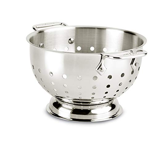 All-Clad 5603C Stainless Steel Dishwasher Safe Colander Kitchen Accessory, 3-Quart, Silver