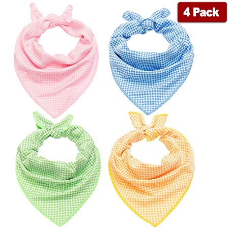 SCIROKKO 4 Pcs Dog Instant Cooling Bandana Chill Out Scarf Ice Towel Pet Wrap for Puppy Cats in Summer