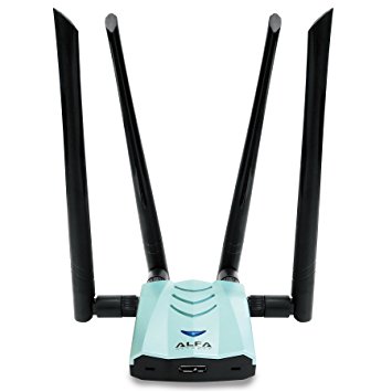 Alfa AC1900 Wifi adapter - 1900 Mbps 802.11ac Long-Range Dual Band USB 3.0 Wi-Fi Network Adapter w/4x 5dBi External Dual-Band Antennas