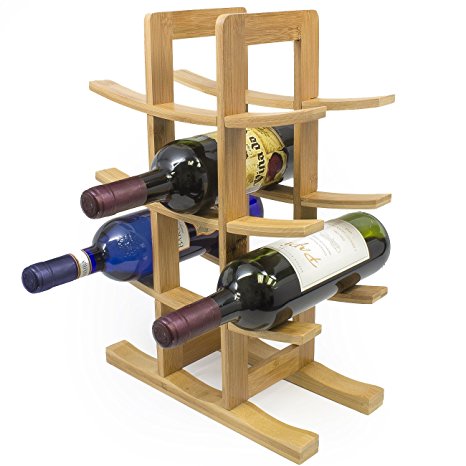 Sorbus Bamboo Wine Rack – Holds 12 Bottles of Your Favorite Wine – Sleek and Chic Looking Wine Rack (Natural)