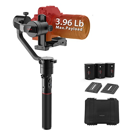 MOZA AirCross 3-Axis Gimbal Stabilizer for Mirrorless Camera up to 3.9 Lb, 12Hrs Run-time, Time-lapse Shooting, Auto-Tuning, i.e. Sony A7SII, Pana GH3/4/5