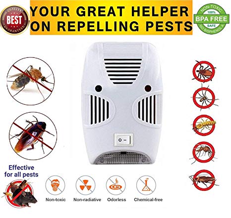 ZIZLY Ultrasonic Pest Repeller Repellent, Home Pest Control Reject Device for Bed Bugs, Rats, Roaches, Rodent, Mouse, Human, Pet Safe Latest Upgrade Devices for Eco Friendly