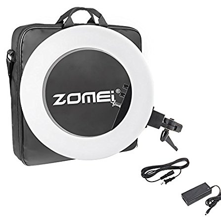 ZOMEI ZM-18-inch-light Camera Photo/Video Outer 480 Piece LED SMD Ring Light 5500K Dimmable Ring Video Light With Universal Phone Clamp Ball Head Hot Shoe Mount Adapter, 50W