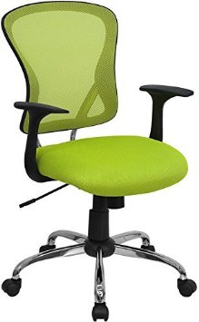 Mid-Back Green Mesh Swivel Task Chair with Chrome Base