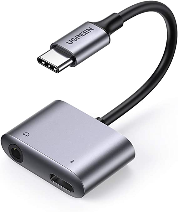 UGREEN USB C auf 3.5mm Klinke Adapter mit Ladebuchse für Schnellladen Typ C Kopfhörer Adapter USB C zu Aux kompatibel mit S21,S21 ,S20,S20 ,Note 10 ,iPad Pro 2018/2020,Pixel 2 XL, Huawei P20 Pro usw.