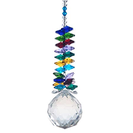 H&D 40mm Crystal Ball Prism Rainbow Chakra Hanging Suncatcher Window Sun Cacther for Gift