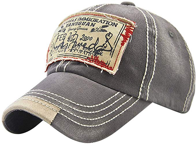 MINAKOLIFE Mens Vintage Distressed Denim Cotton Baseball Cap Trucker Hat