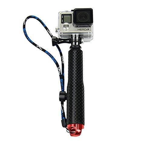 19 inches Waterproof Hand Grip Adjustable Extension Selfie Stick Handheld Monopod for GeekPro/GoPro HD Hero5s 5 4s 4 3  3 2 1, AKASO, SJCAM SJ4000 SJ5000, with Wrist Strap and Screw