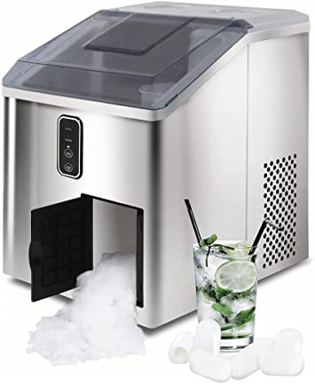 2-in-1 Ice Maker and Shaver Machine - LINKLIFE Countertop Ice Maker with Ice Crusher, Self Cleaning, LCD Indicator, Bullet Ice Pellet Ice Nugget Ice Sonic Ice Maker for Home Office Bars Parties, 33lbs