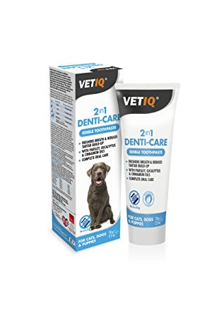 VetIQ 2in1 Denti-Care Paste 70g. No brushing required. Specially formulated to clean teeth and freshen breath