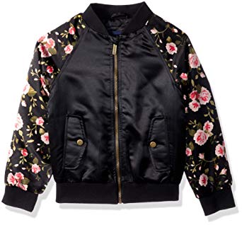 Limited Too Girls' Big Bomber Jacket with Floral Print