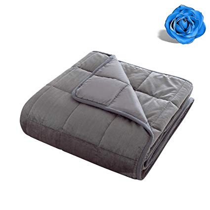 Grey Weighted Blanket Calm Sleeping 4.0 Heavy Blanket | 100% Cotton Material with Glass Beads 100% Cotton Weighted Blanket Reversible Gray Weighted Blanket Super Soft (20 lbs, 60"x80")