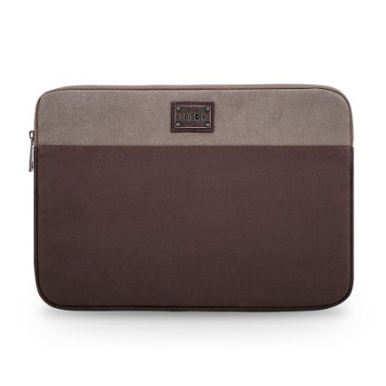 Caison 13.3" Suede Laptop Sleeve Case Notebook Bag Apple 13" MacBook Pro With Retina Display Air 13.5 inch Microsoft Surface Book (Brown / Beige)
