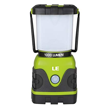 LE Portable LED Camping Lantern, 1000lm, Dimmable, 4 Lighting Modes, Battery Powered Tent Light for Home, Garden, Outdoor, Hiking, Fishing, Emergency and more