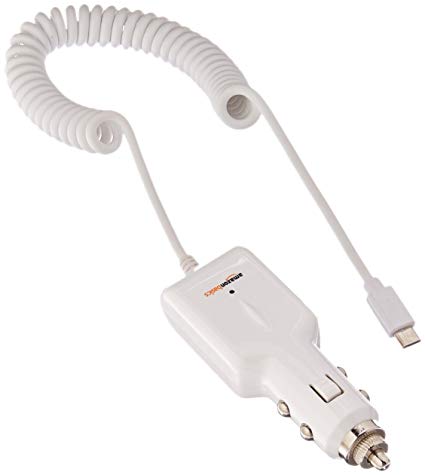 2.1A Micro USB Car Charger-coiled cable/AmazonBasics Micro USB Universal Car Charger for Android | Coiled Cable, White, 10-Pack