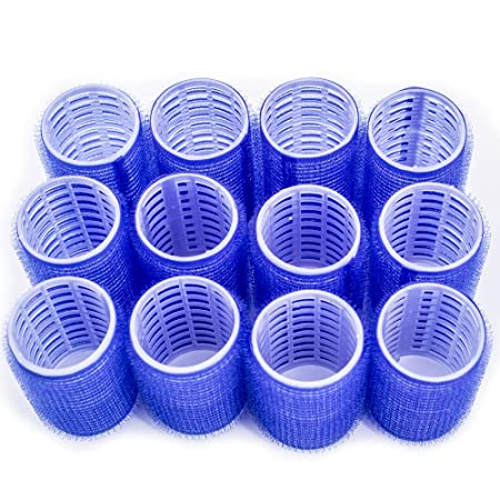 Hair Rollers, 12 Pack Self Grip Salon Hairdressing Curlers, DIY Curly Hairstyle,Colors May Vary, Large
