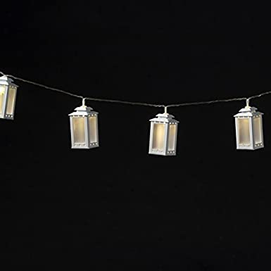 Fortune Products ML-10DW Mini Lantern String Light, White/Warm White, 2.9" Height, 1.6" Width, 54" Length