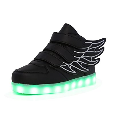 CIOR Wings Led Light Up Shoes 11 Colors Flashing Rechargeable Sneakers Ankel Boots for Kids Boys Girls (Toddler/Little Kids/Big Kids)
