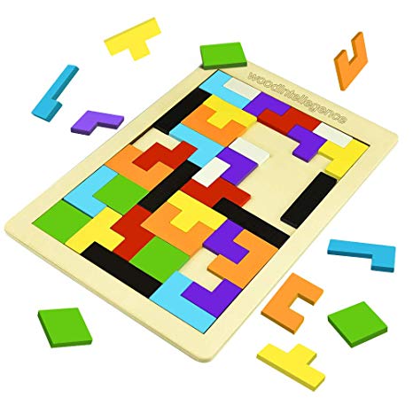 ATOPDREAM TOPTOY Wooden Tetris Puzzle Games - Gifts for Kids