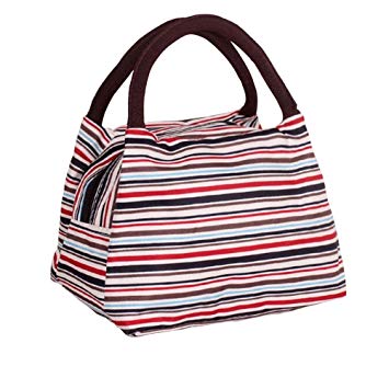 Airstomi Simple Lunch bag Stripes Design Lunch Tote Bag Organizer Box for Women