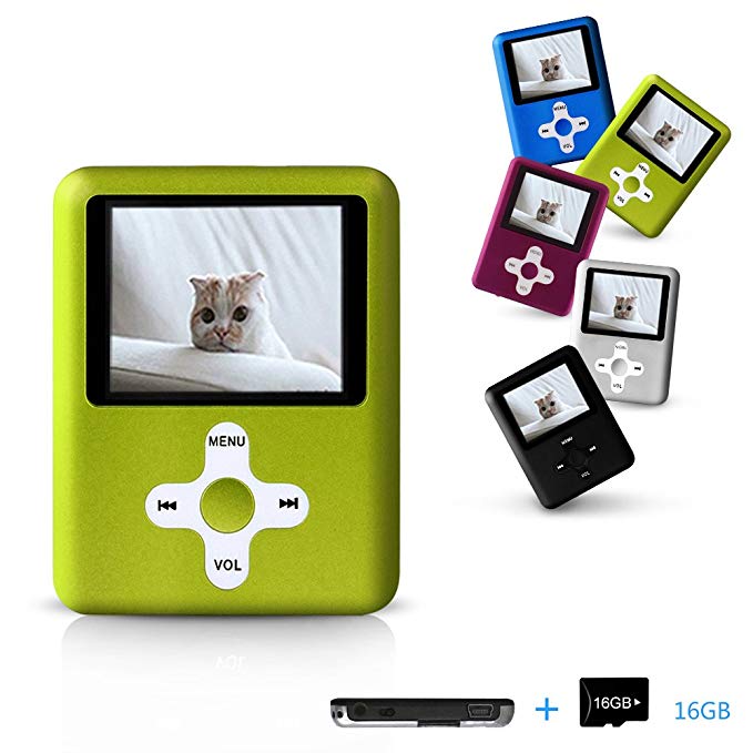 Lecmal Mp3 Mp4 Player Economic Multifunctional Music Player with Mini USB Port, Mp3 Voice Recorder, Media Player for Kids-Pearlgreen