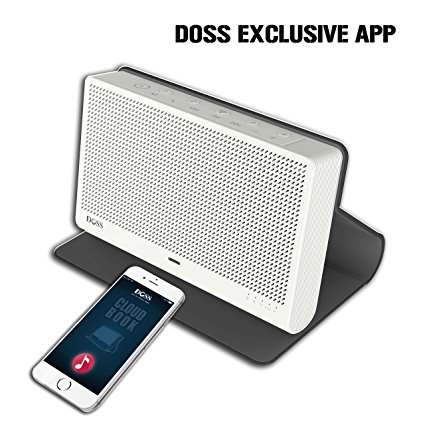 DOSS Cloud Book Wireless Portable Bluetooth 4.0 & Wi-Fi Straming Music speaker,support Pandora,Spotify,iHeart,Tuneln,Multi-room play,Built-in rechargeable battery,handsfree,12 hours play[Color:Black]