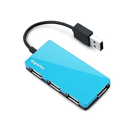 EagleTec HUB3639 USB 2.0, 4 Port Hub (Blue Color, Ultra Slim Size 9mm)