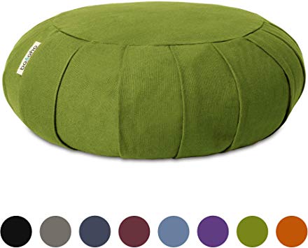 basaho CLASSIC Zafu Meditation Cushion | Organic cotton | Buckwheat hulls | Removable washable cover
