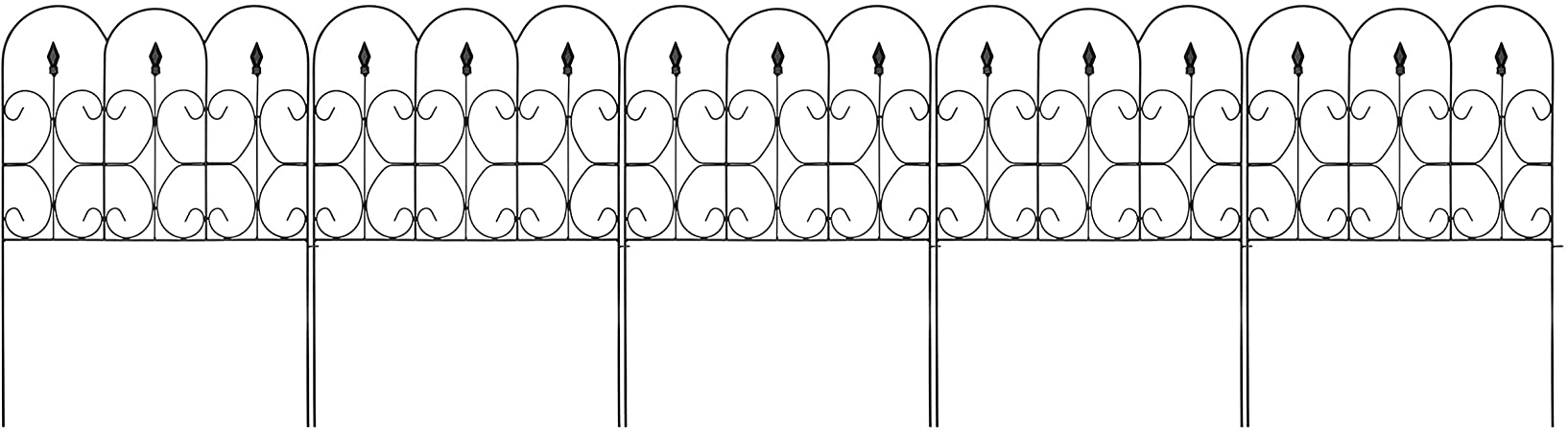 Best Choice Products 10ftx32in 5-Panel Foldable Interlocking Decorative Edging Fence Panels w/Rust-Free Powder Coat