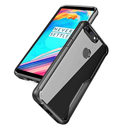 OnePlus 5T Case, Teayoha Clear Love Series (Revised version) Shock Absorption Defender Protective Non-slip Armor Cover With Soft Clear Back Acrylic Case For OnePlus 5T (2017) - Gray