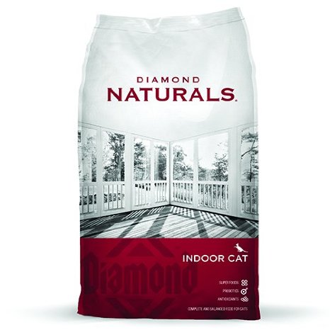 Diamond Naturals Dry Food for Adult Cats Indoor Hairball Control Chicken Formula 18 Pound Bag