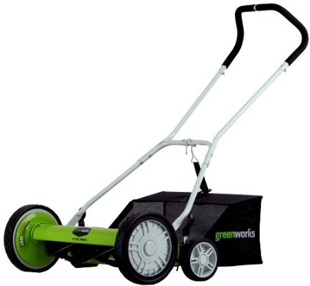 GreenWorks 25062 18-Inch Reel Lawn Mower with Grass Catcher