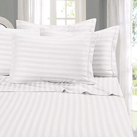 Elegant Comfort 4 Piece Sheet Set, Deep Pocket Up to 16", King White