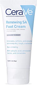 CeraVe Foot Cream with Salicylic Acid | 3 Ounce | Foot Cream for Dry Cracked Feet | Fragrance Free | Exclusive