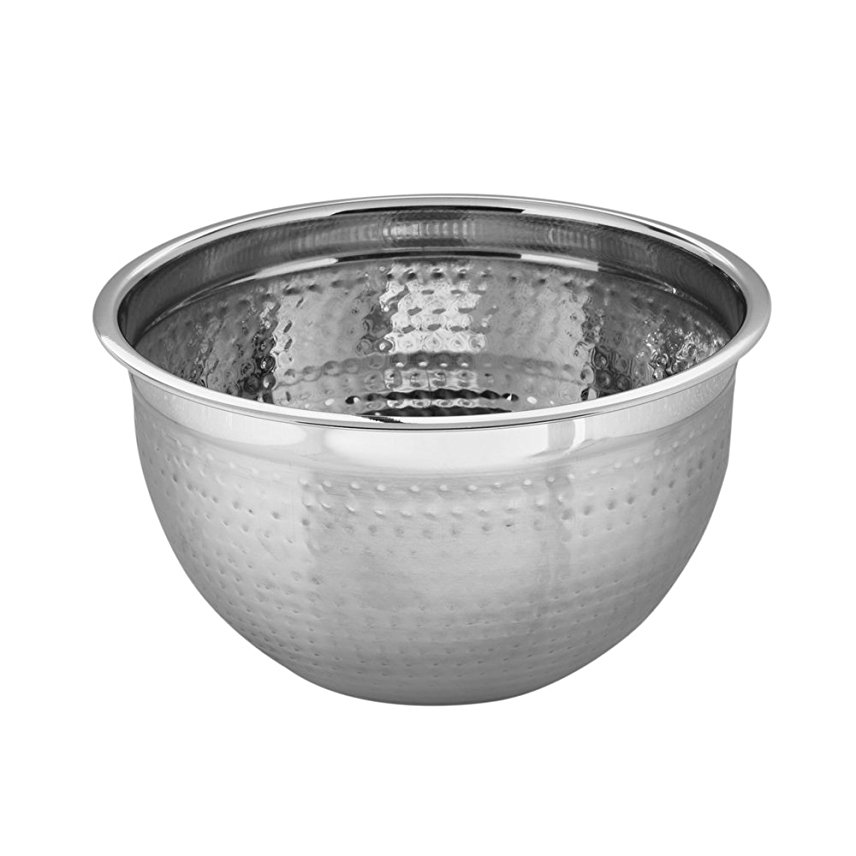 Kosma Stainless Steel Deep Mixing Bowl | Salad Bowl (Hammered Finish) - 24 cm (4 Litre)