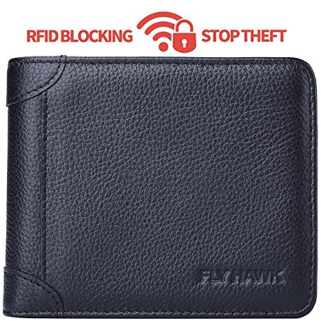Best Mens RFID Blocking Genuine Leather Wallet for Men Handmade Credit Card Wallet