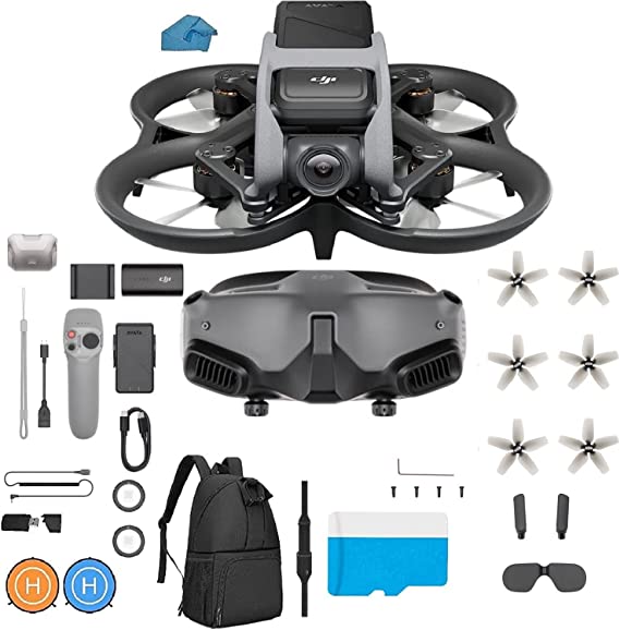 DJI Avata Pro-View Combo (DJI Goggles 2) - With Motion 2 First-Person View Drone UAV Quadcopter with 4K Stabilized Video, Built-in Propeller Guard, With 128gb Micro SD, Backpack, Landing Pad and More Bundle