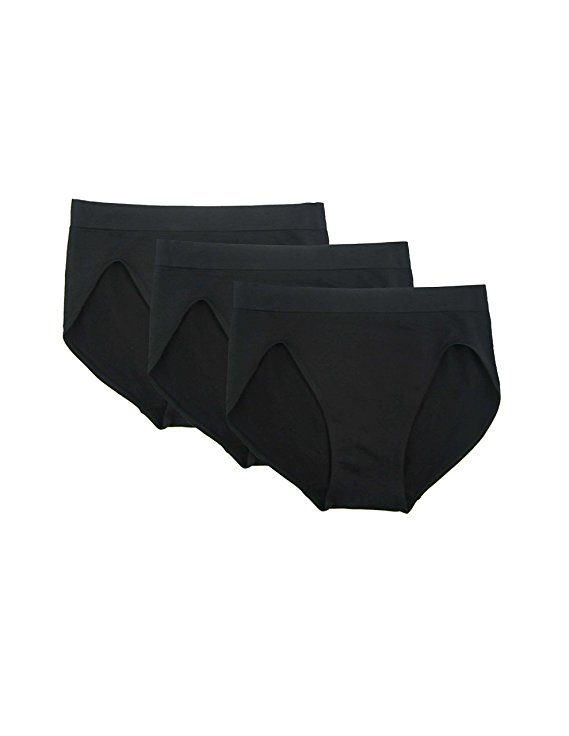 FEM Women's Seamless Panties High-Cut Hipsters Underwear - 3 Pack