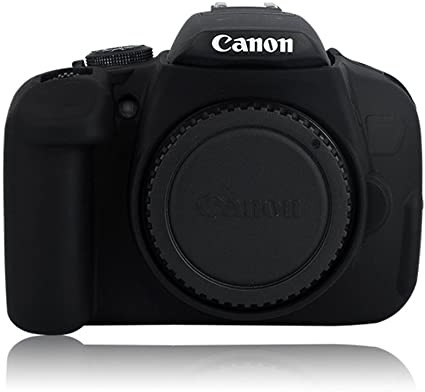 CEARI Flexible Silicone Camera Case Protective Cover Skin for Canon Rebel T5i EOS 700D   Microfiber Clean Cloth - Black